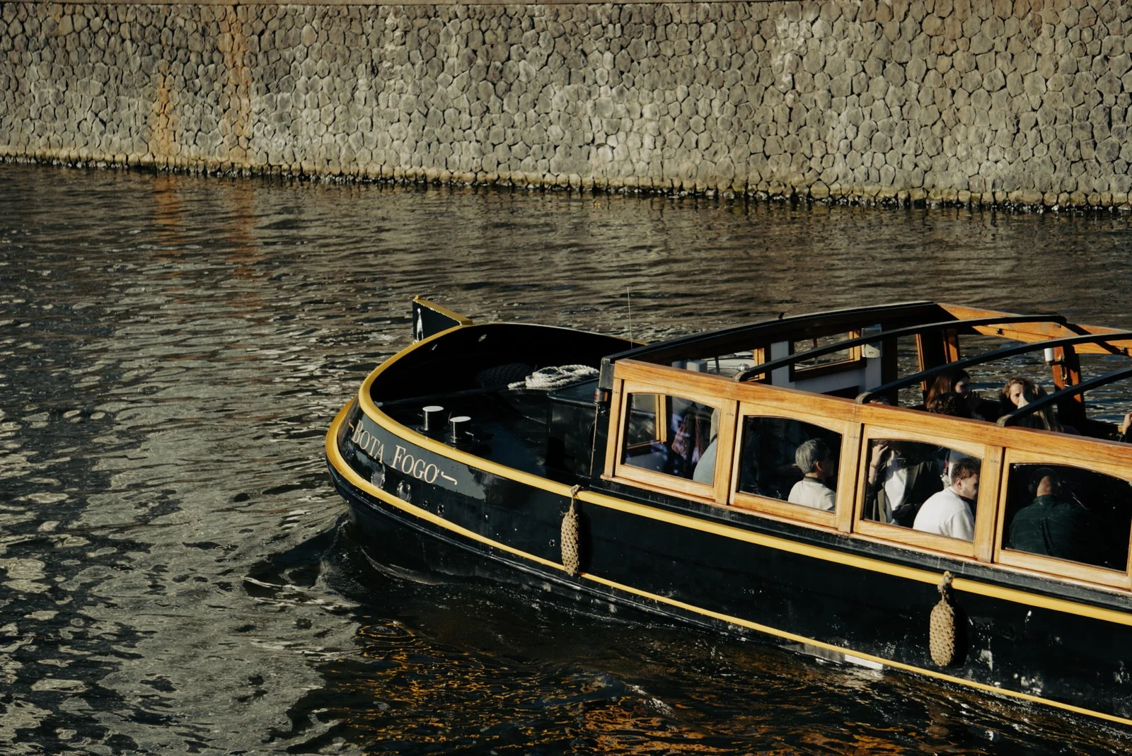 Canal boat in warm light